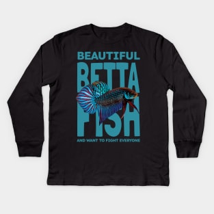 Betta Splendens Fish Kids Long Sleeve T-Shirt